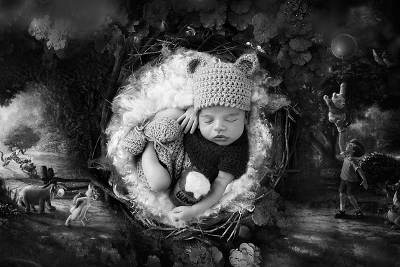WinniethePoohDigitalBackground6bw